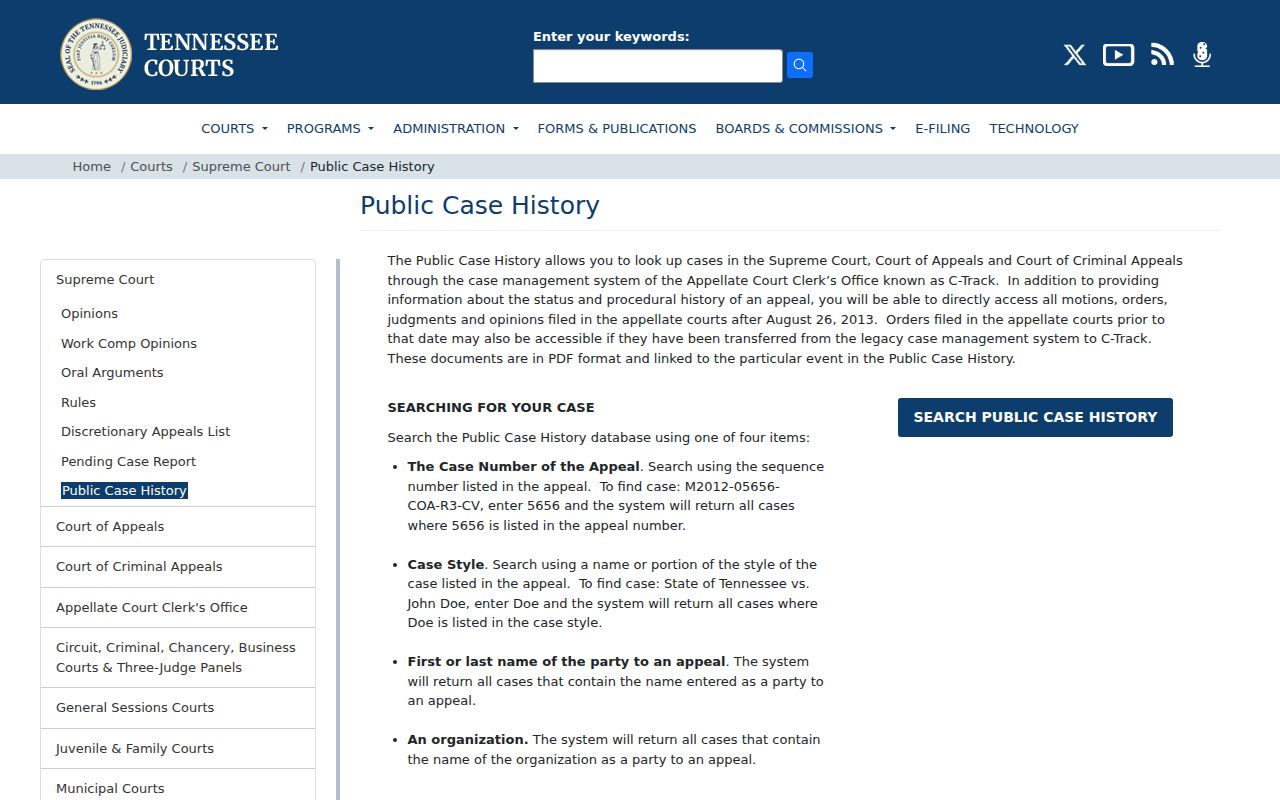 Sullivan County criminal appellate case record search