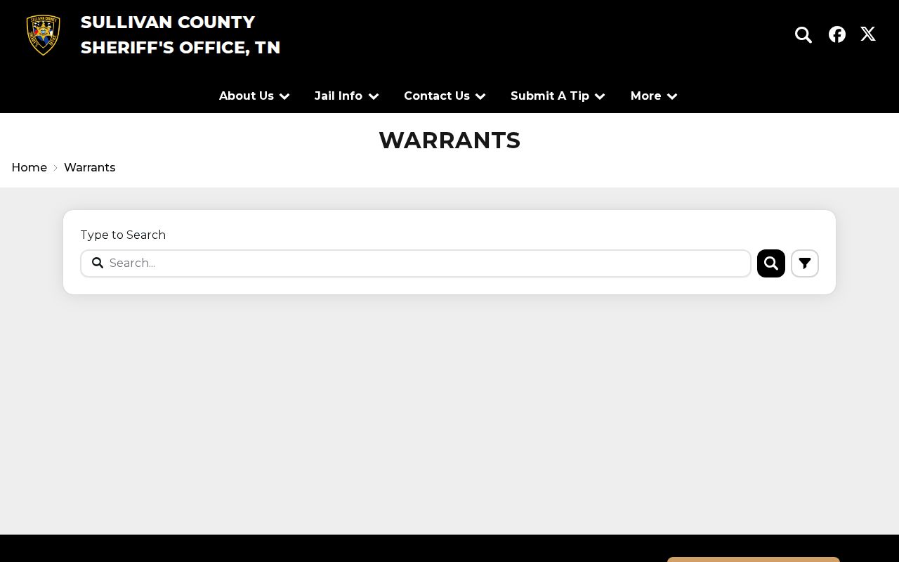 Sullivan County criminal warrant notices from the sheriff